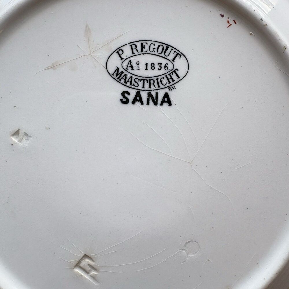 Set of 3 Antique Petrus Regout Maastricht "Sana" Plates – Dutch Transferware - Picture 13 of 16